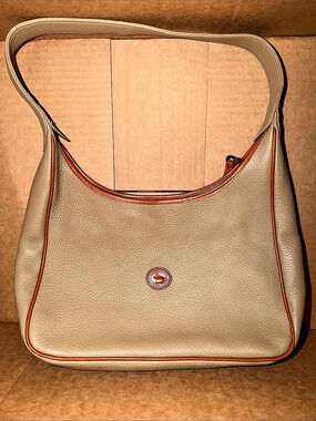 Dooney & Bourke All Weather Leather Crescent Sac Hobo Brown Shoulder Bag